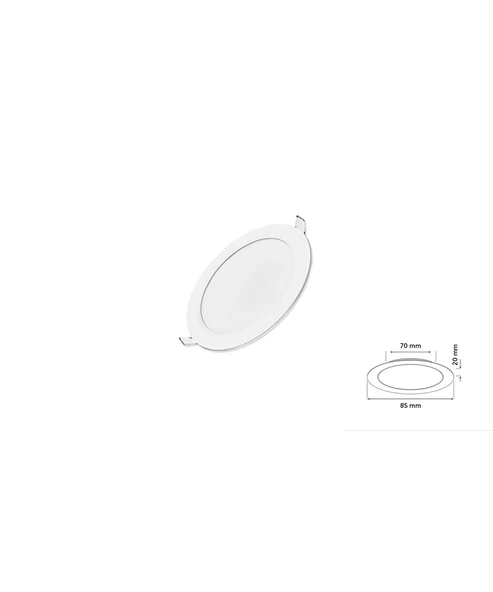 3W Sıva Altı Yuvarlak Slim Led Panel Beyaz Işık 2 Adet ürün görseli 1