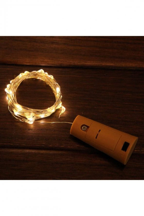Mantar Tıpalı Sarı (Günışığı) Peri Led 1 Metre Pil Dahil ürün görseli 1
