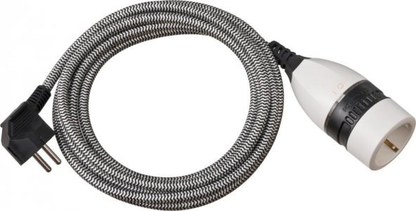 Brennenstuhl Light Serisi Aydınlatmalı Açma/Kapama Çevirme Anahtalı Örgü 3 Metre Uzatma Priz ürün görseli 1