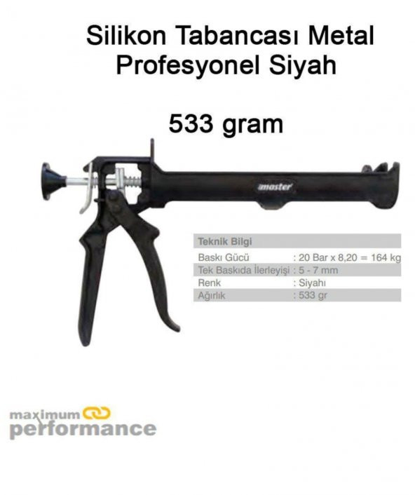 Profesyonel  Seri 1. Kalite Metal Silikon Tabancası- 533 GRAM ürün görseli 1