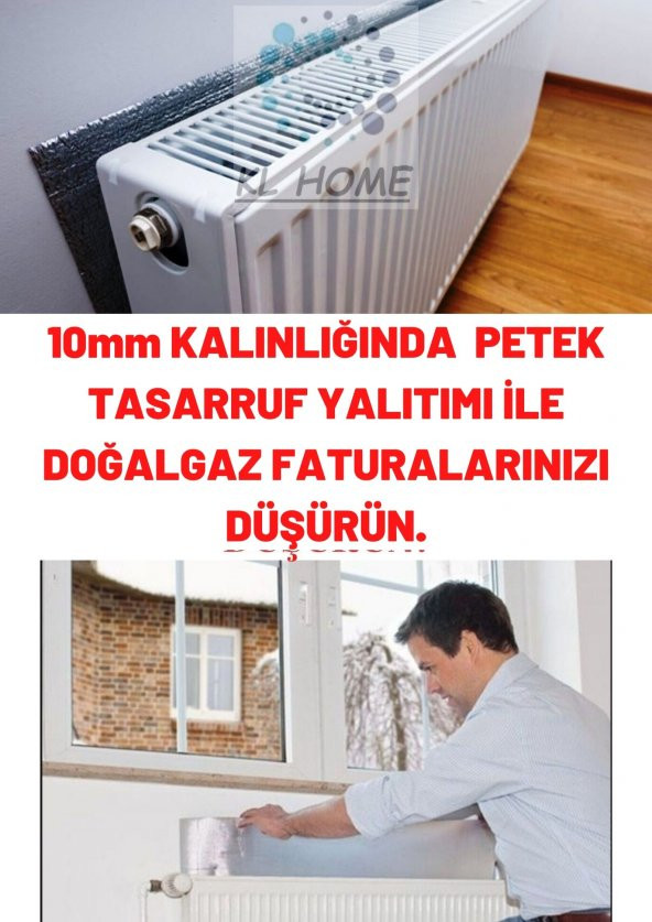 10mm Kalınlık- 5 adet- 50cmx100cm Tasarruf İçin Kalorifer Petek Arkası - Doğalgaz Faturan Düşür ürün görseli 1