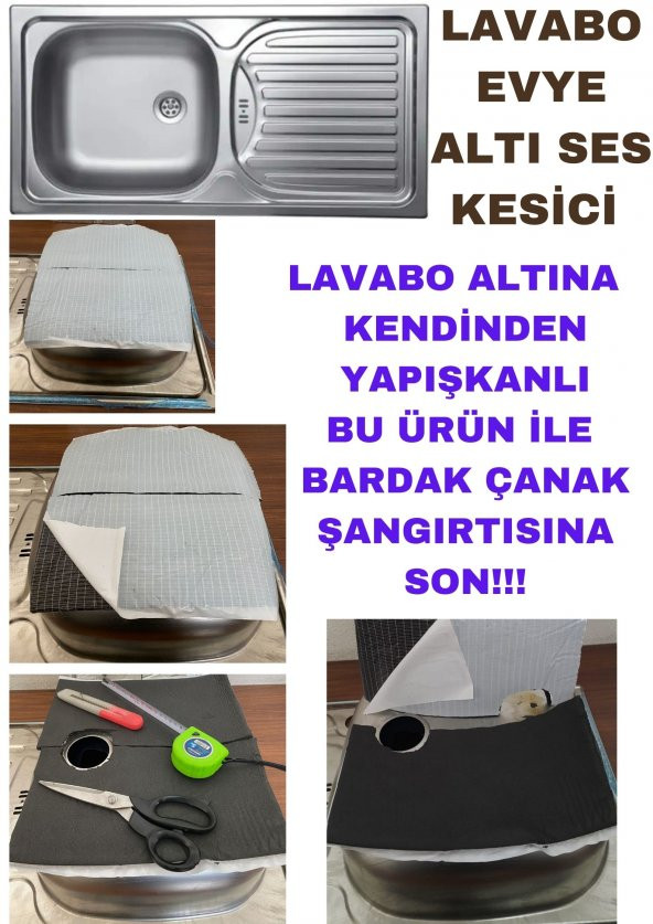 Lavabo Evyeler Paslanmaz Altına Ses Kesici Yalıtım Ped  Levha 30x30cm ürün görseli 1