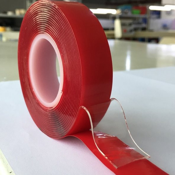 Süper Güçlü Çivisiz Montaj Bant Çift Taraflı Band Akrilik Silikonlu Bant  2 metre Uzunluk  18mm En ürün görseli 1