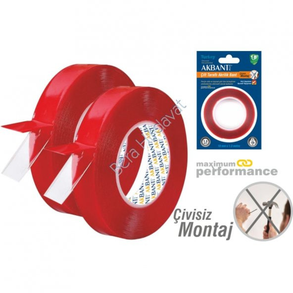 Süper Güçlü Çivisiz Montaj Bant 2 metre Uzunluk  18mm En Çift Taraflı Akrilik Bant ( 1 adet ) ürün görseli 1