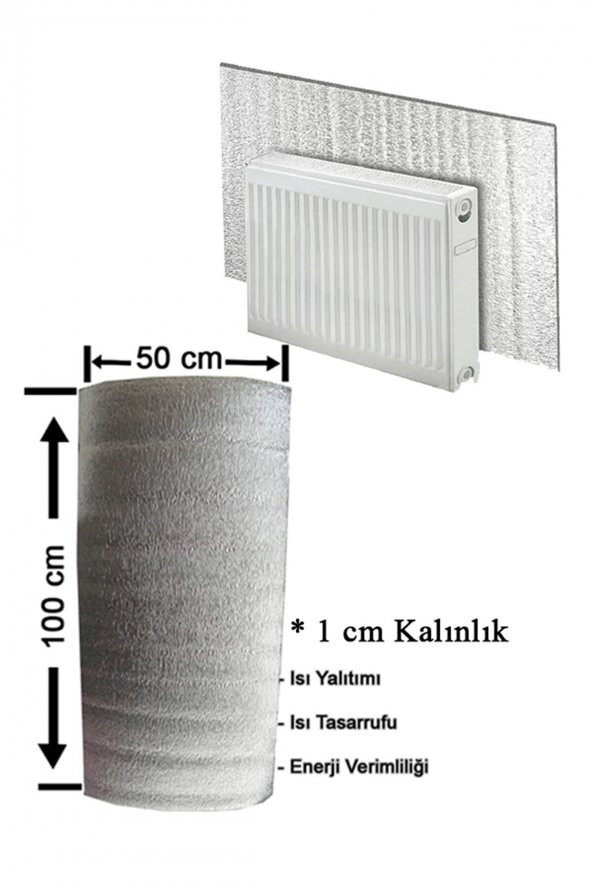 10mm Kalınlık- 6 Adet - 50cmx100cm  Kalınlık Tasarruf İçin Kalorifer Petek Arkası Isı Yalıtım ürün görseli 1