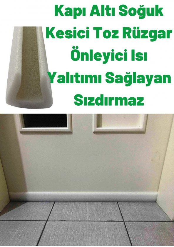 3 adet - 90cm Kapı Altı Soğuk Kesici Isı Yalıtımı Süngeri Kapı Altı Rüzgarlığı . Beyaz Renk ürün görseli 1