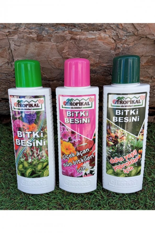 Bitki Besini 3lü Set Genel Bitki Besini Çiçek Açtıran Yeşil Yapraklı Bitki Vitamini Gübre ürün görseli 1