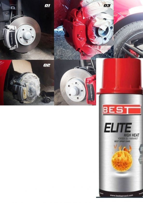600 'C  KIRMIZI RENK 400ml Yüksek ısı Sprey Oto Motor Egzos Soba Şömine Fırın hararet boyası ürün görseli 1