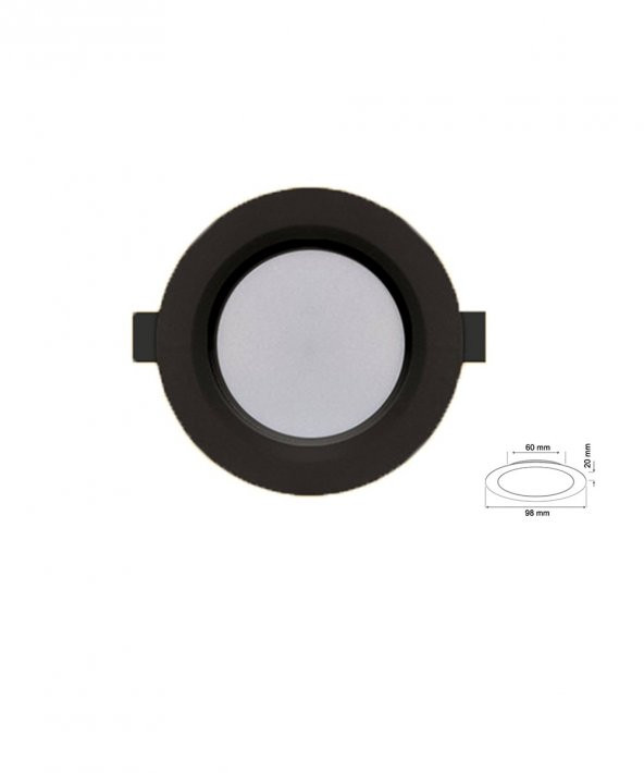 5W Smd Led Plastik Spot Siyah Beyaz Işık 2 Adet ürün görseli 1