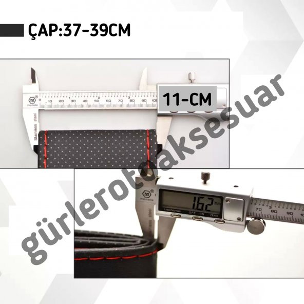 Citröen C- Eylsee Ve Peugeot 301 Uyumlu Dikmeli Direksiyon Kılıfı Siyah İpli (38CM×11CM) ürün görseli 1