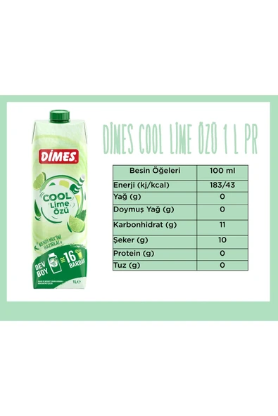 Dimes Cool Lime Özü 1 lt 2 li - Resim 2