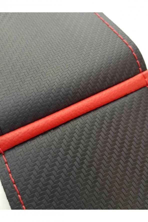 Vw Beetle Uyumlu Dikmeli Direksiyon Kılıfı Alkantara Karbon Kırmızı ürün görseli 1
