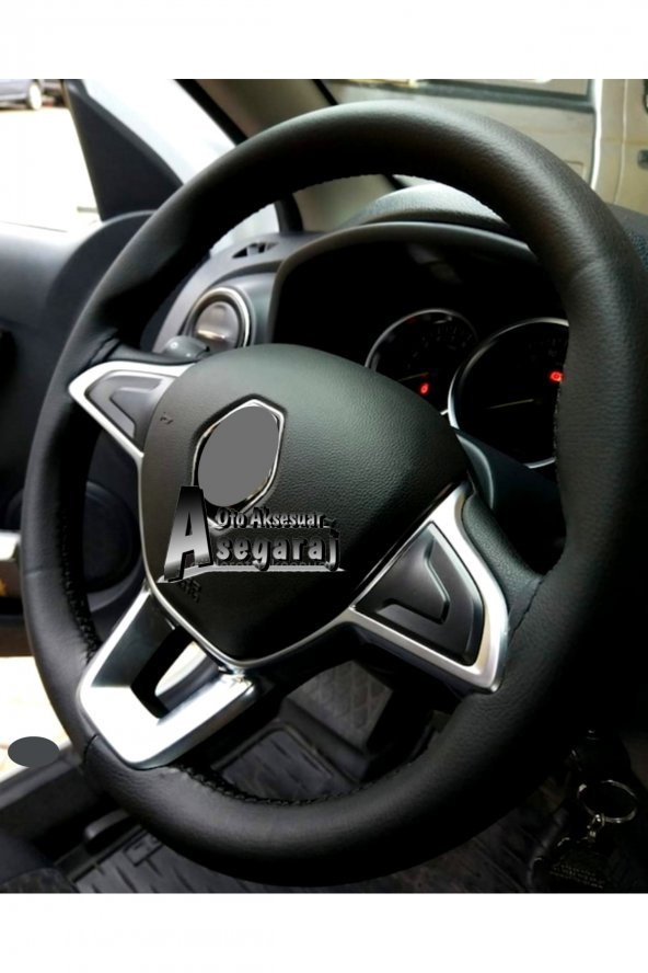 Bmw 1 Serisi Uyumlu Dikmeli Direksiyon Kılıfı Soft Siyah Deri-Siyah İpli ( 38cm×10.5cm ) ürün görseli 1