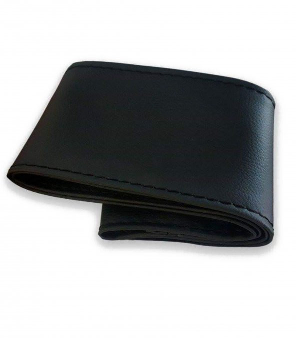 Fiesta Uyumlu Dikmeli Direksiyon Kılıfı Soft Siyah Deri Siyah Ipli ( 38cm×10.5cm ) ürün görseli 1