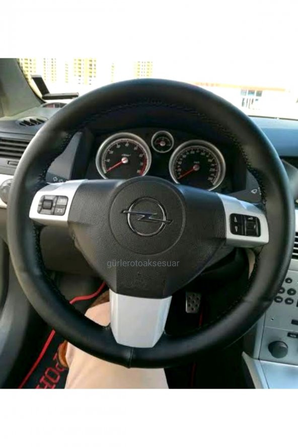 Opel Astra H Dikmeli Direksiyon Kılıfı Kokusuz Terletmez Soft Siyah Ipli Standart(38×10.5cm) ürün görseli 1