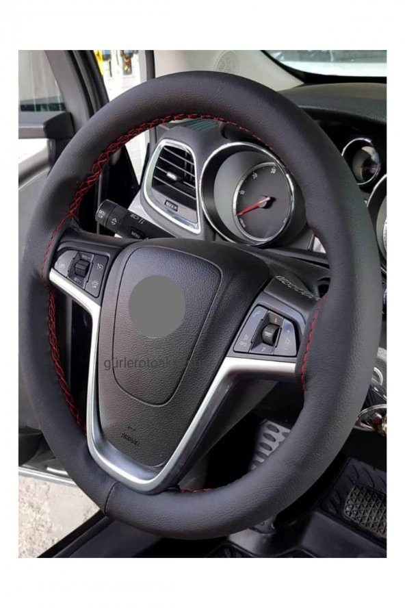 Opel Astra J Kasa Dikmeli Direksiyon Kılıfı Kırmızı Ipli A+plus (10.5cm) ürün görseli 1