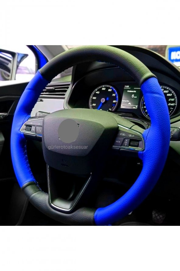 Opel Vectra A  Uyumlu Kasa Direksiyon Kılıfı Iki Renkli Mavi Siyah ürün görseli 1