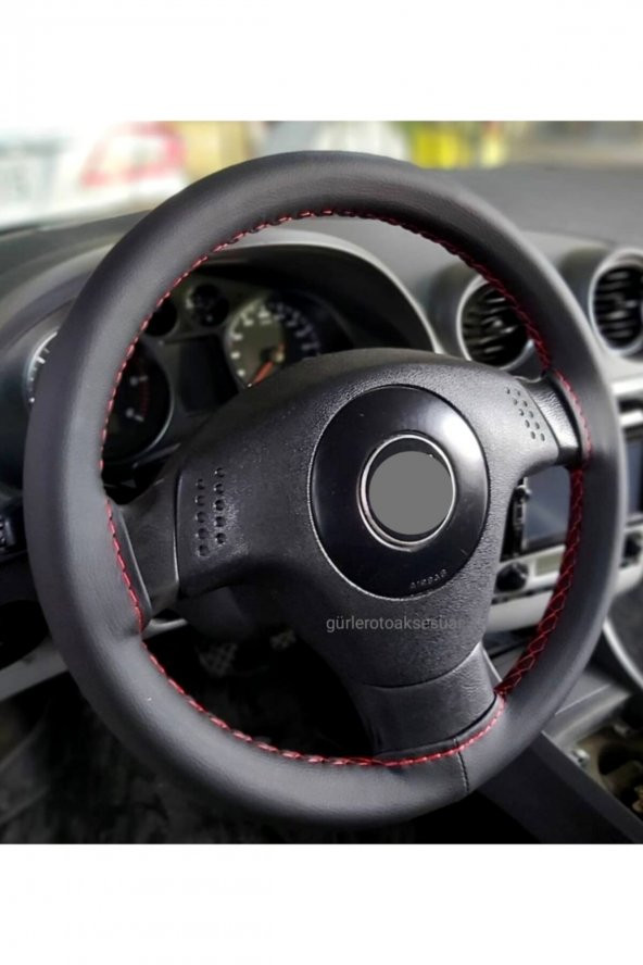 Seat Toledo Direksiyon Kılıfı Dikmeli Kırmızı Ipli 11cm ürün görseli 1