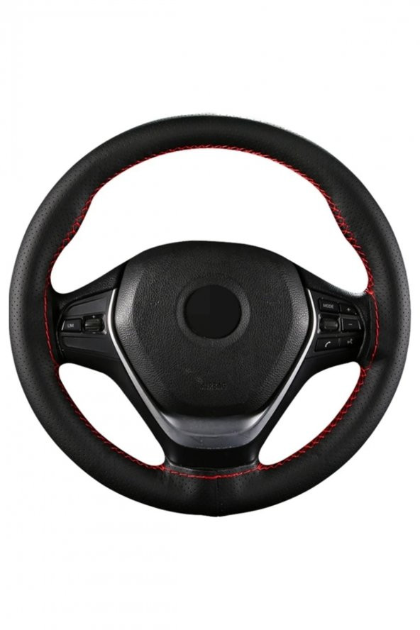 Toyota Corolla Efsane Kasa Uyumlu Dikmeli Direksiyon Kılıfı Noktalı Kırmızı Ipli ürün görseli 1