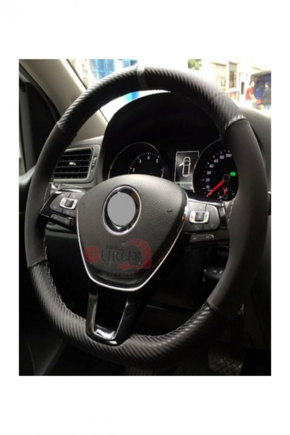 Fiat Egea Uyumlu Direksiyon Kılıfı Karbon-alkantra Gri Yüzüklü Gri Ipli ürün görseli 1
