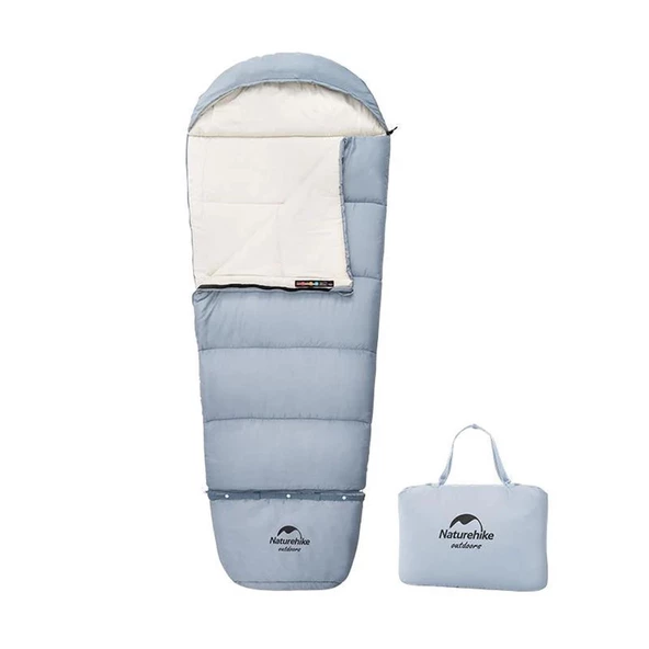 Naturehike C180 UltraLight Pamuklu Uyku Tulumu -8°C ( Çocuk )  Mavi Left ürün görseli 1