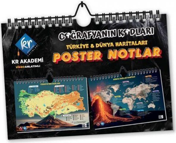 Coğrafyanın Kodları Türkiye ve Dünya Duvar Haritaları Poster Notlar Kr Akademi ürün görseli 1
