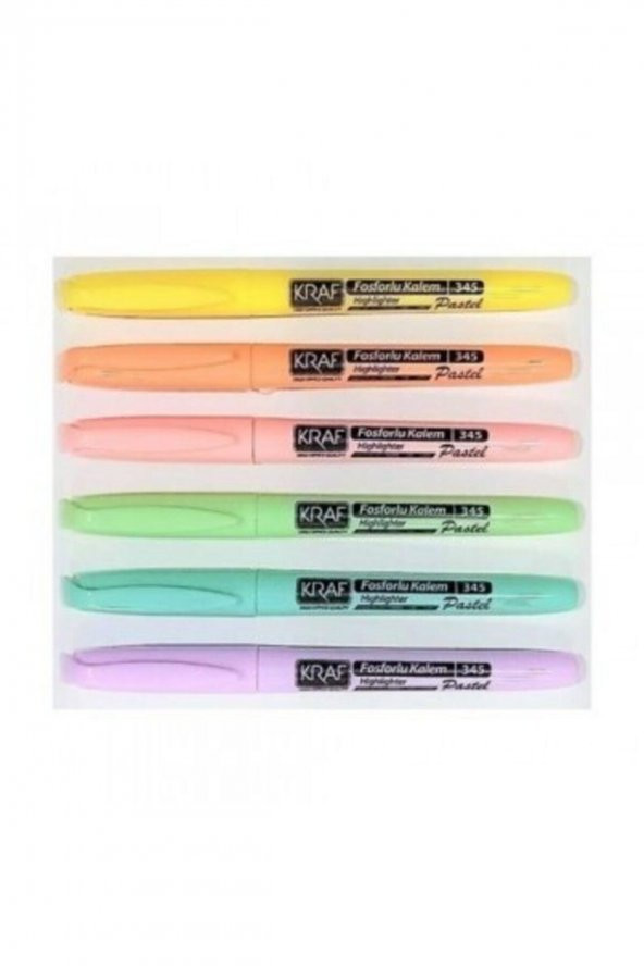 Pastel Fosforlu Kalem Cep Tipi 6 Renk Set ürün görseli 1