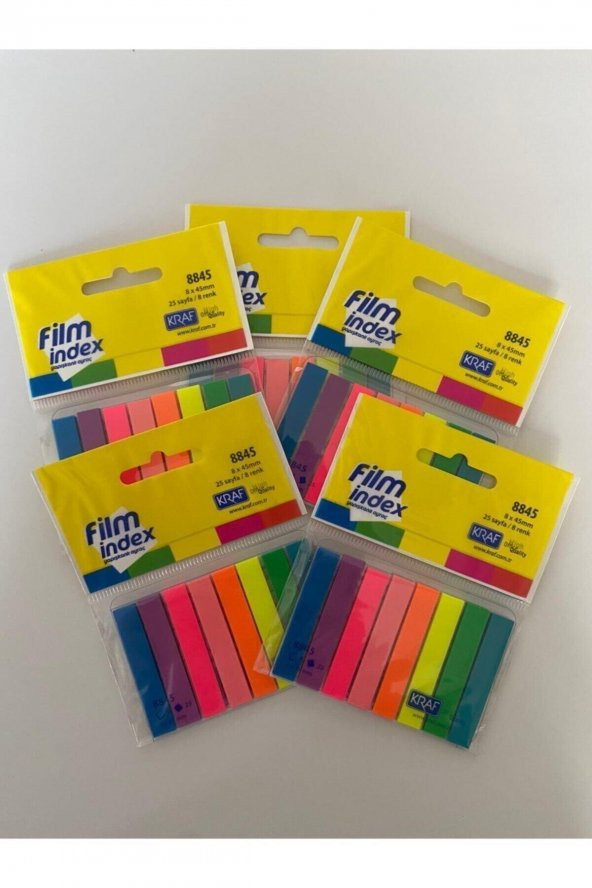 Film Index Plastik Ayraç 8 Renk X 25 Sayfa 8845 5li Set Fx ürün görseli 1