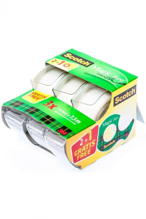 Magic Tape 19mmx7,5m Görünmez Bant 2+1 ürün görseli 1