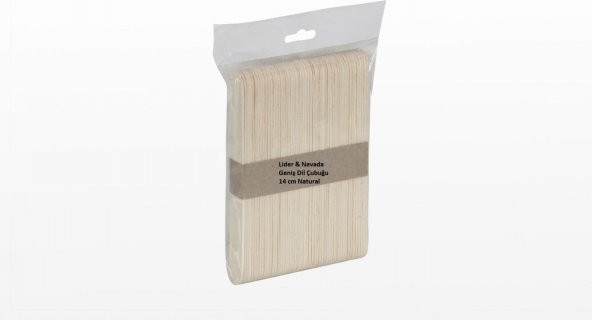 Lider & Nevada Natural Dil Çubuğu Geniş Ahşap Abeslang 50li Paket ürün görseli 1