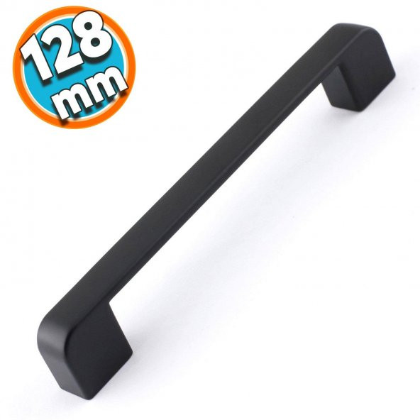 Mobilya Banyo Mutfak Dolabı Çekmece Dolap Kapak Kulpu Kulbu Siyah 128 mm Metal Kulp ürün görseli 1