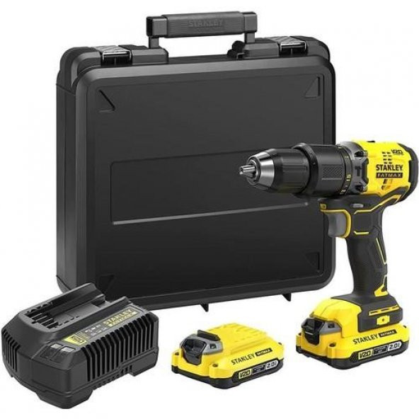 Stanley SBD715D2K 18V 2.0 Ah V20 Li-On Çift Akülü Kömürsüz Darbeli Matkap ürün görseli 1