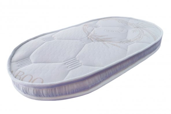 Anne Yanı Oval Beşik 50x95x20 Bambu Kumaş Sünger Yaysız Park Yatak ürün görseli 1