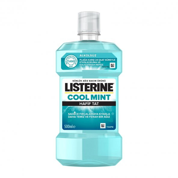 Listerine Cool Mint Hafif Tat Alkolsüz Ağız Bakım Suyu 500x4 2000 Ml ürün görseli 1