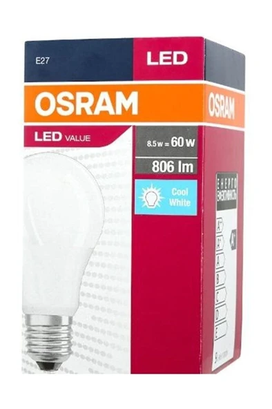 Led Value 8,5w 6500k Beyaz Işık 806lm E27 ürün görseli 1