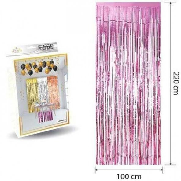 Metalize Pembe Arka Fon Süs ürün görseli 1
