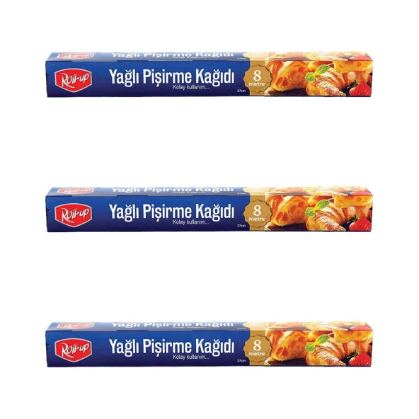 Roll-Up Yağlı Fırın Tepsi Pişirme Kızartma Kağıdı - 8 Metre - 3 Kutu ürün görseli 1
