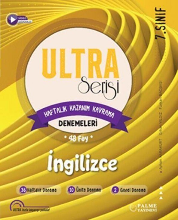 7. Sınıf İngilizce Ultra Haftalık Kazanım Kavrama 48 Deneme Palme Yayınları ürün görseli 1