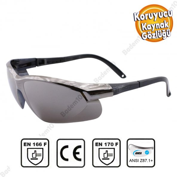 Kaynakçı Gözlüğü İş Güvenlik Kaynak Gözlüğü Lazer UV Koruyucu Gözlük S900 Aynalı Gümüş ürün görseli 1