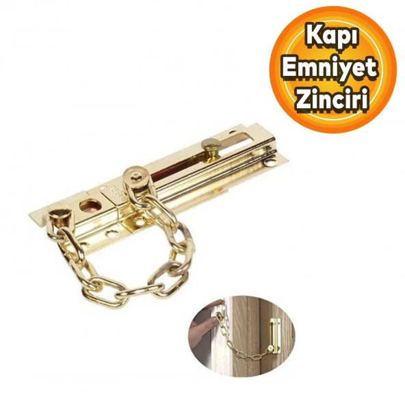 Sürgülü Kapı Emniyet Zinciri Çelik Kapı Emniyet Zinciri Sarı ürün görseli 1