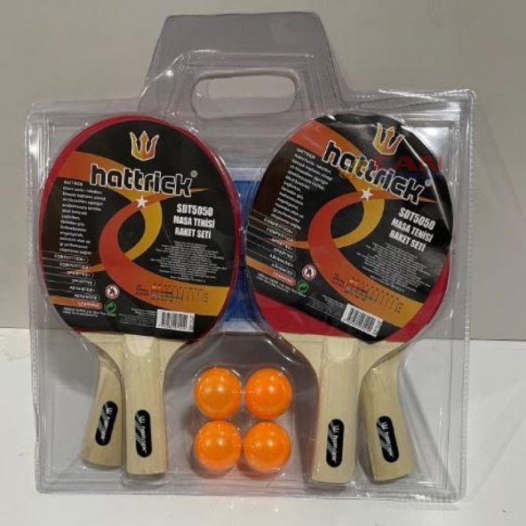 Hattrick Sdt5050 Masa Tenis Raket Set 4 Raket + 4 Top + Ağdemir ürün görseli 1