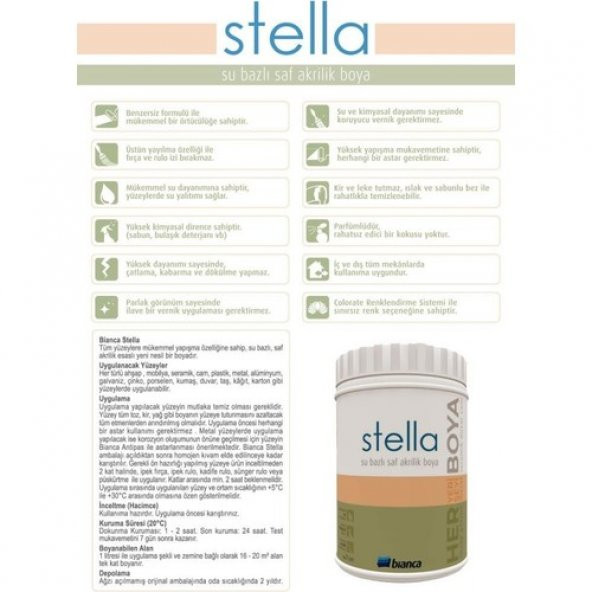 Bianca Stella Mistik Beyaz 0.50 Lt - Resim 4