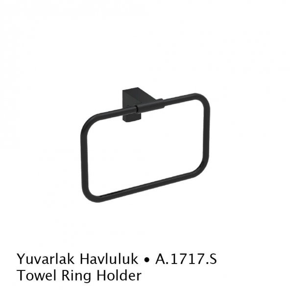 Duxxa Deppot F1 Mat Siyah Yuvarlak Havluluk A.1717.S ürün görseli 1