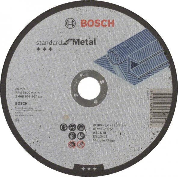 Bosch Standard Seri Metal İçin Düz Kesme Diski 180x3.0mm ürün görseli 1