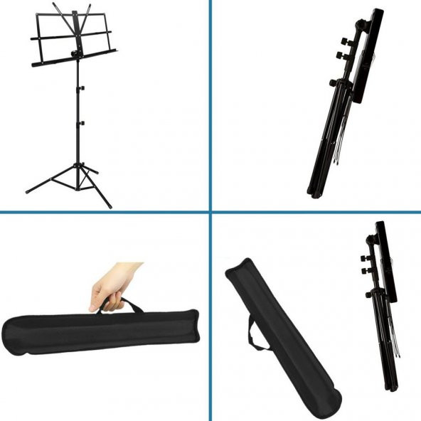 Nota Sehpası CHROMA Portatif -Katlanır-Sağlam Metal Konstrüksiyon+Kılıf ürün görseli 1