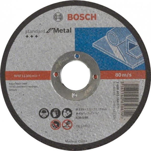 Bosch  Standard Seri Metal İçin Düz Kesme Diski115x2,5mm ürün görseli 1