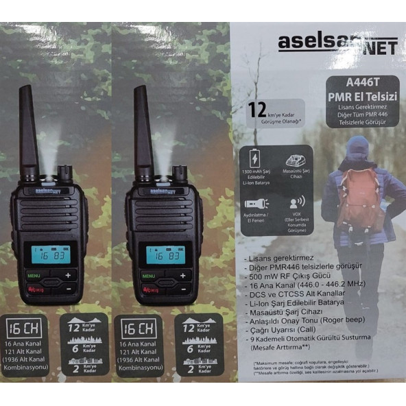 Aselsan A446T PMR El Telsizi (2'li Set) ürün görseli 1