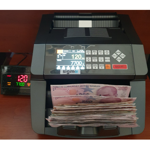 Sigma Para Sayma Makinesi SC 7520 Sahte Kontrollü Full  Model 2023 ürün görseli 1
