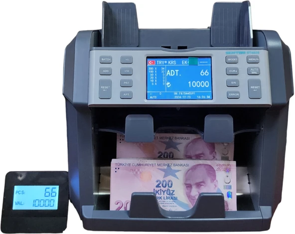 Semtom ST-4025 Çift Katlı Karışık Para Sayma Makinesi 10 Para Birimi, Dahili Yazıcı, Çift CIS Sensör, Otomatik Tanıma ve Seri Numara Okuma ürün görseli 1