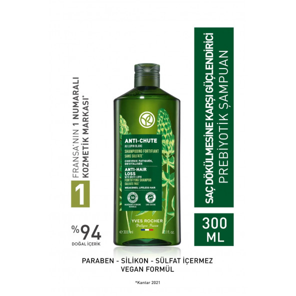 YVES ROCHER Saç Dökülmesine Karşı Güçlendirici Prebiyotik Şampuan ürün görseli 1